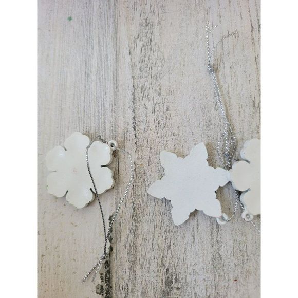 Multicolor mini wooden snowflake ornament Xmas Decor set - Picture 6 of 7